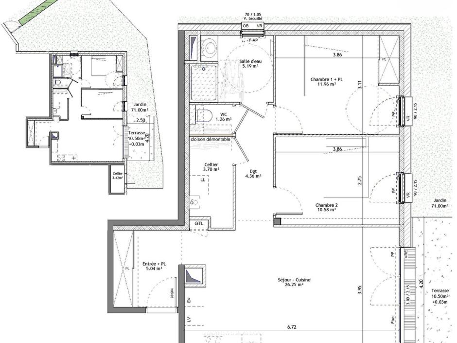 Ac3- vente appartement 
saint erblon
 1777678380