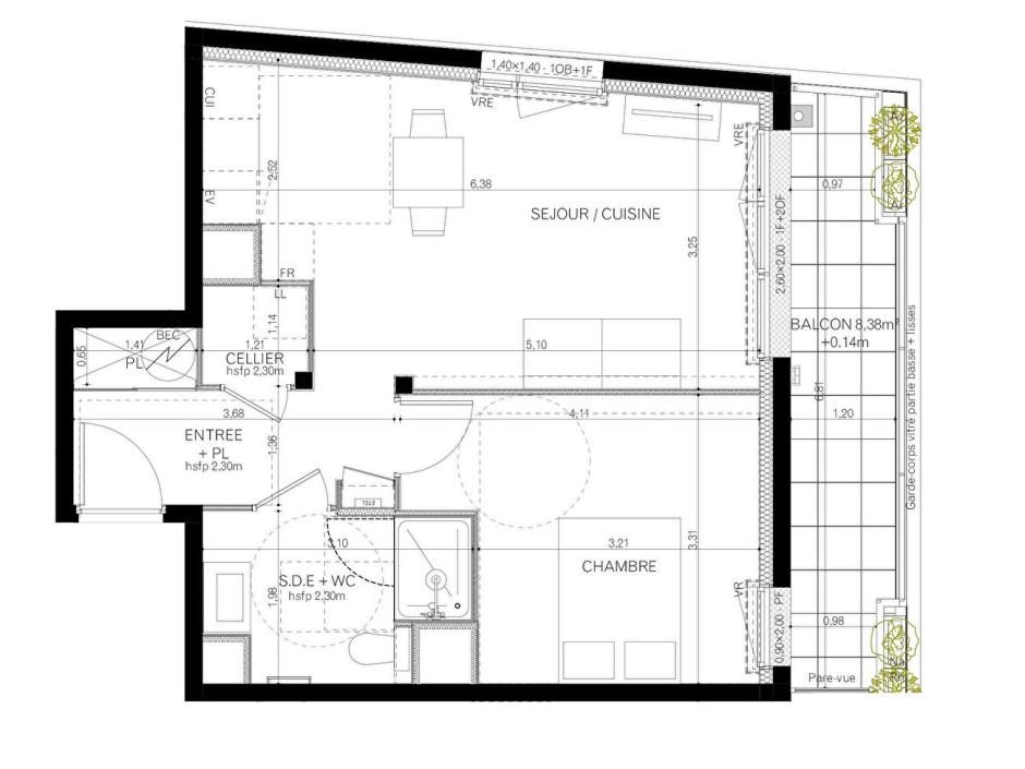 Ac3- vente appartement 
vitre
 1747179388