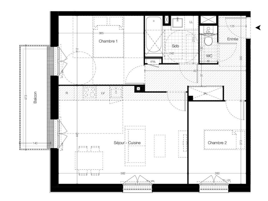 Ac3- vente appartement 
vitre
 1778629002