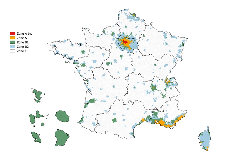 Zones de la loi Pinel pour investir immobilier neuf ="Zones