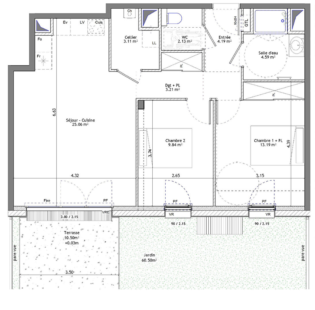 Ac3- vente appartement 
saint erblon
 1746229037