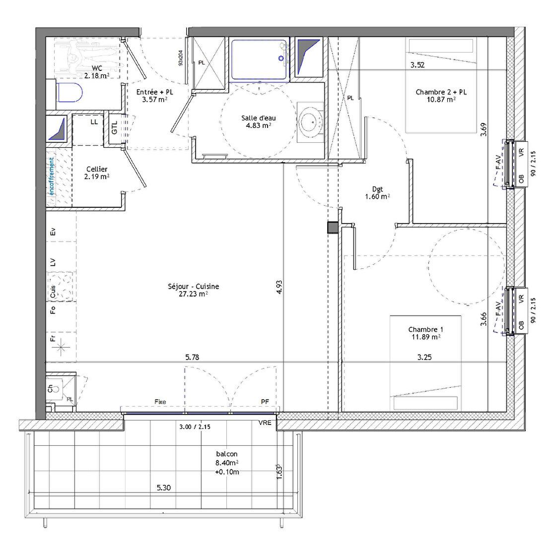 Ac3- vente appartement 
saint erblon
 1746229051