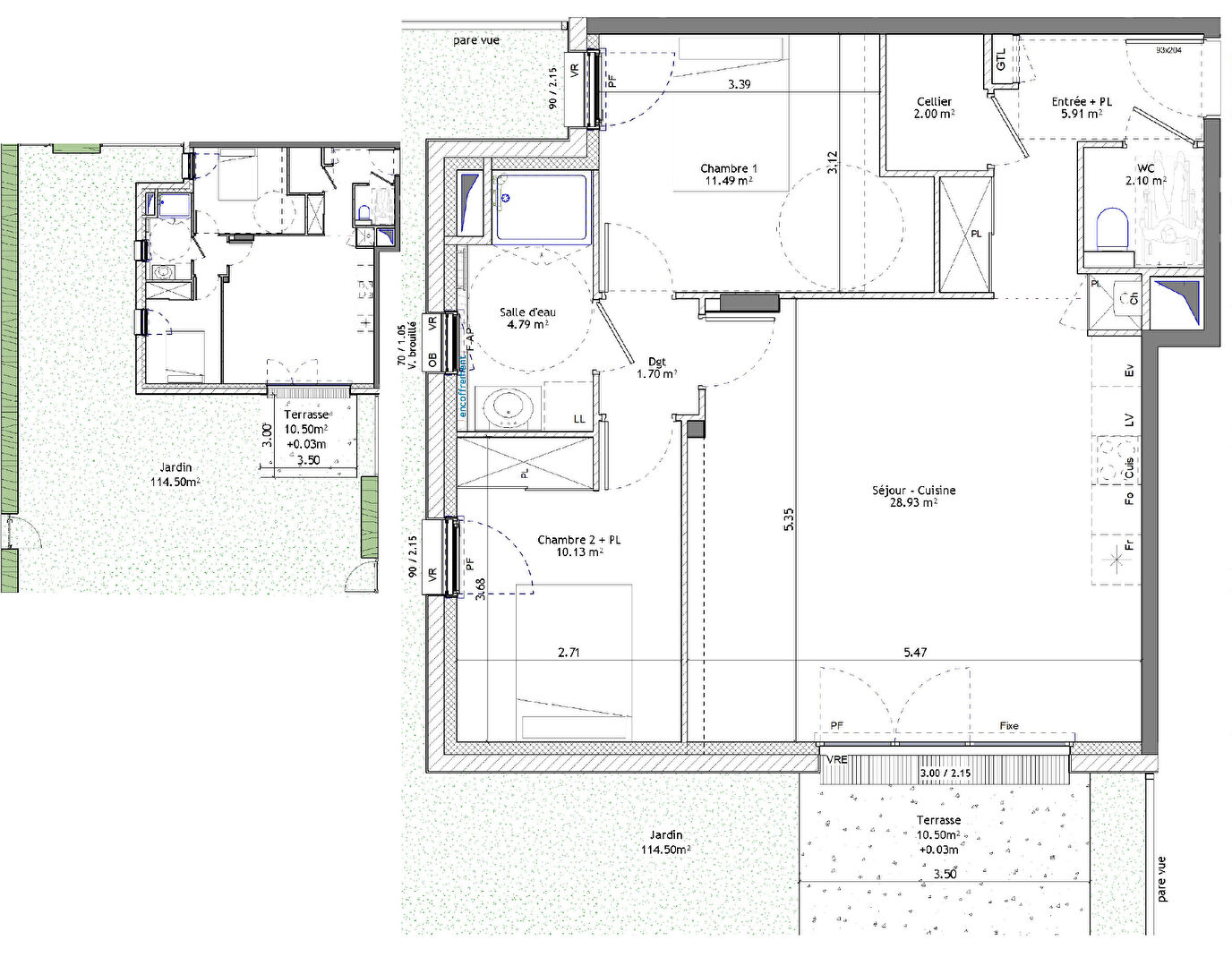 Ac3- vente appartement 
saint erblon
 1746574846