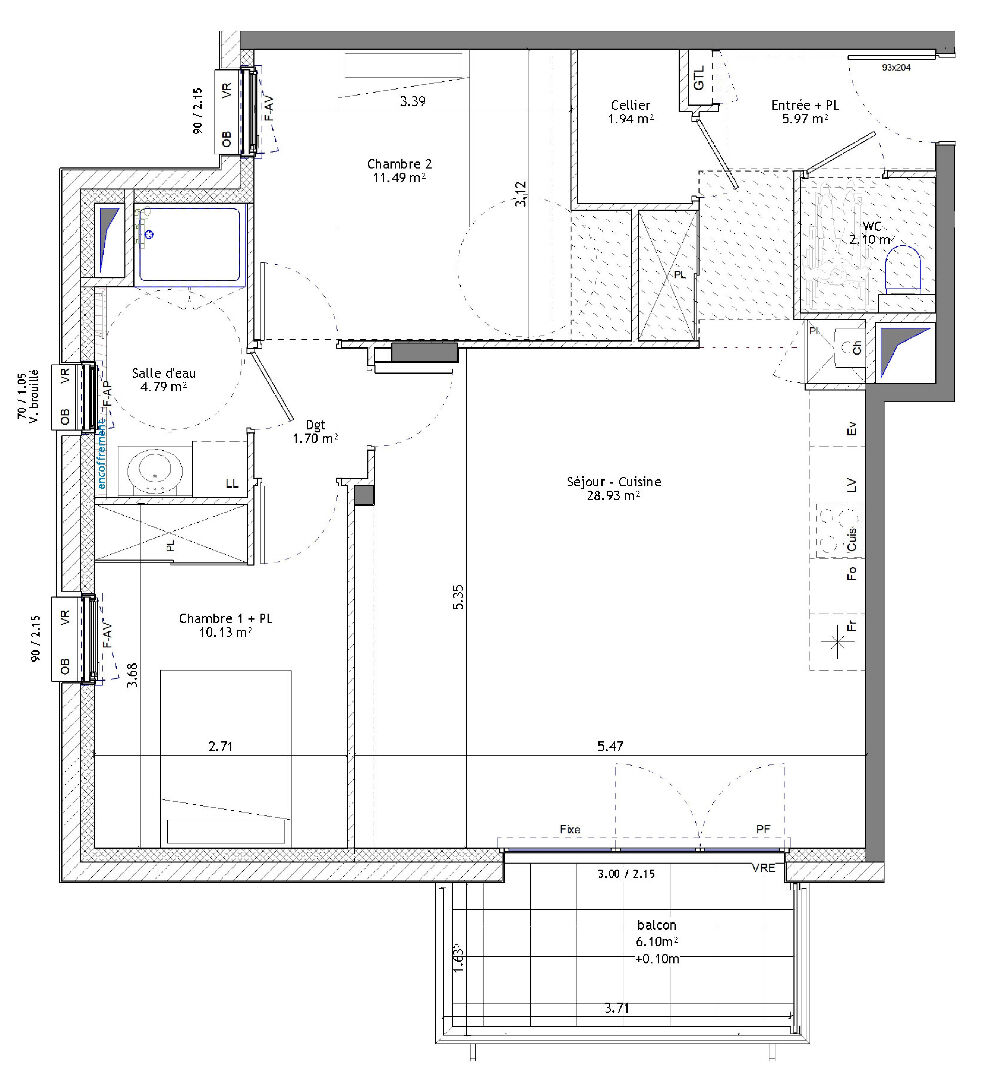 Ac3- vente appartement 
saint erblon
 1746833869