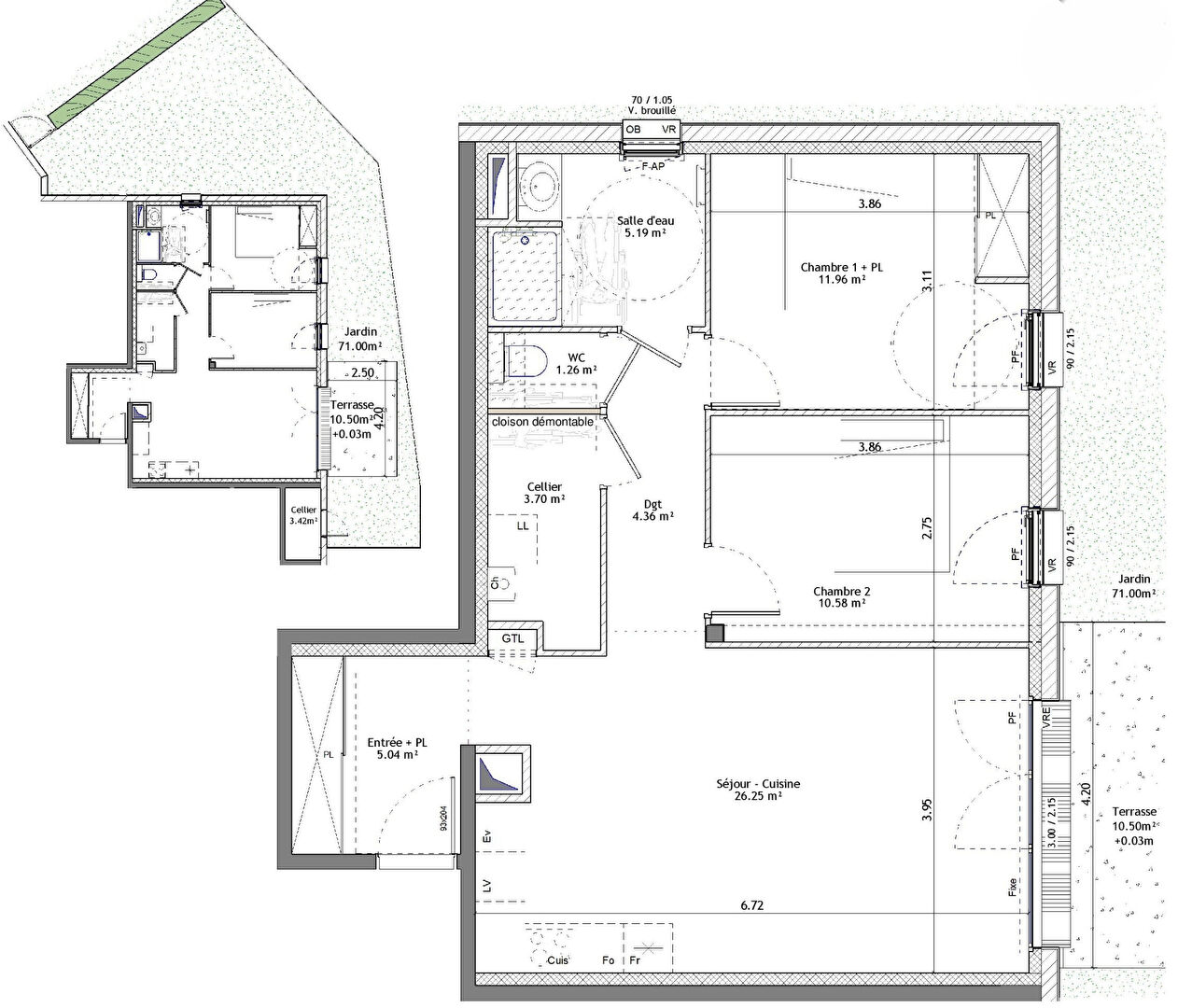 Ac3- vente appartement 
saint erblon
 1747179311