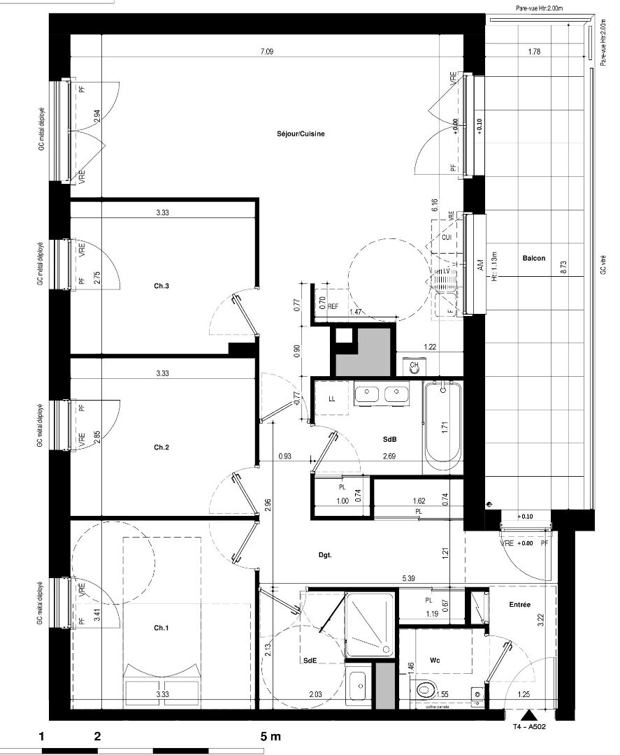 Ac3- vente appartement 
saint jacques de la lande
 1746228966