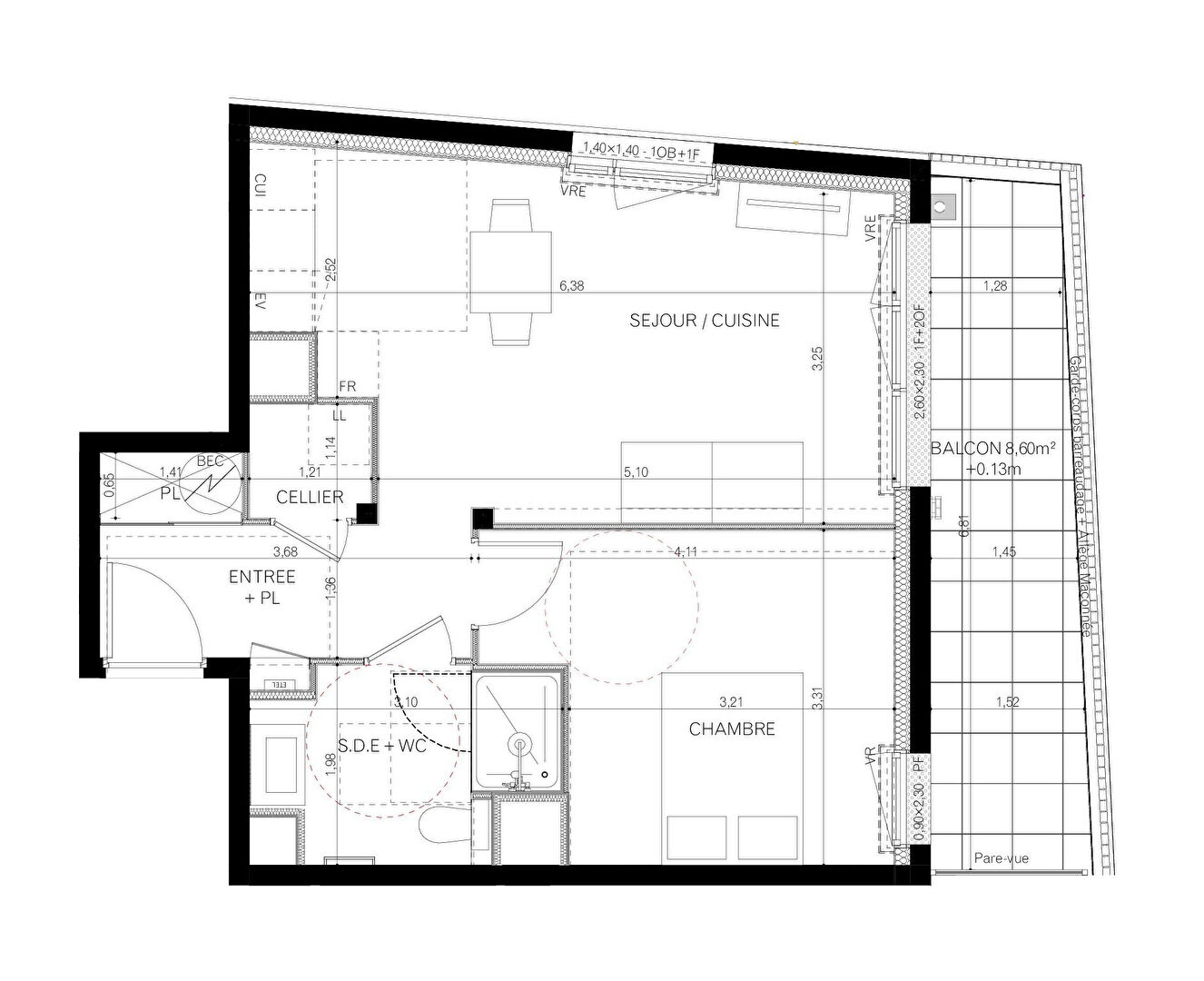 Ac3- vente appartement 
vitre
 1745969998