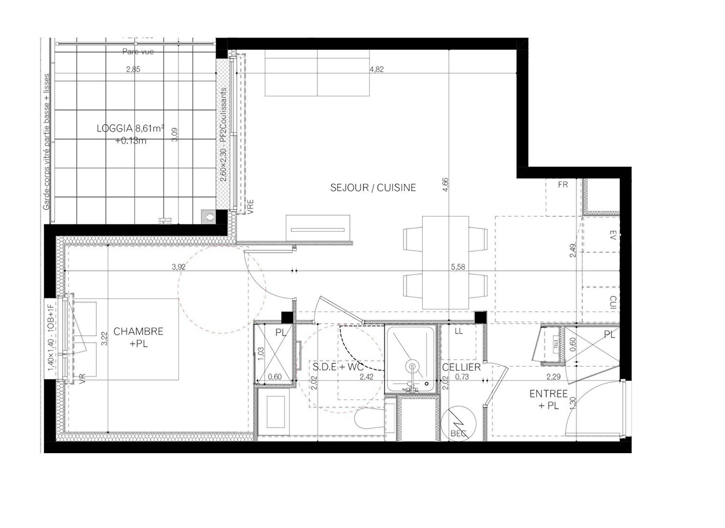 Ac3- vente appartement 
vitre
 1747179370