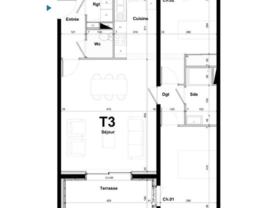 Ac3- vente appartement 
chantepie
 1764376661