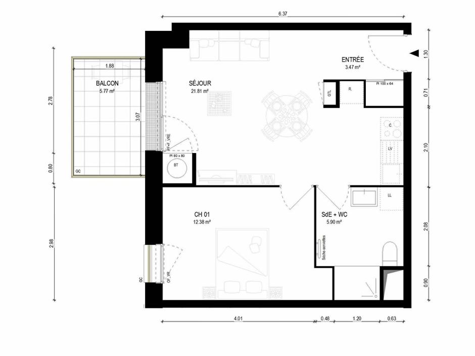 Ac3- vente appartement 
chantepie
 1775863921