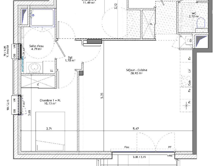 Ac3- vente appartement 
saint erblon
 1746833869