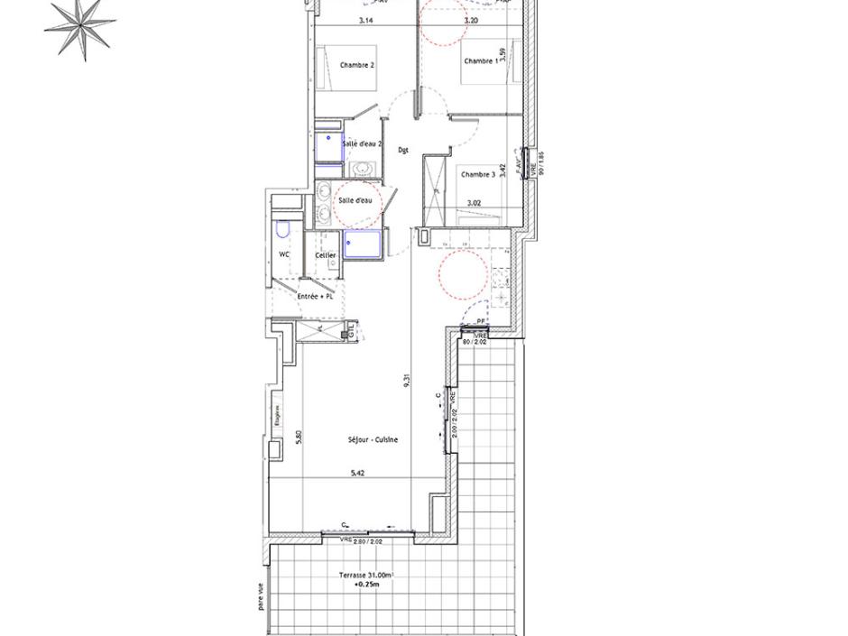 Ac3- vente appartement 
saint erblon
 1746834015