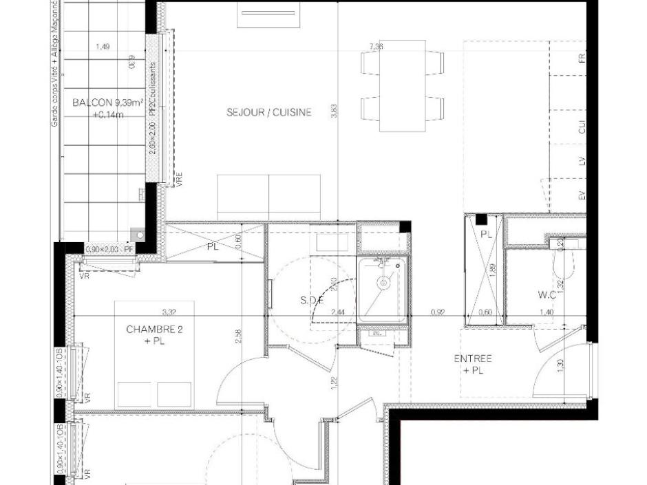Ac3- vente appartement 
vitre
 1742344465