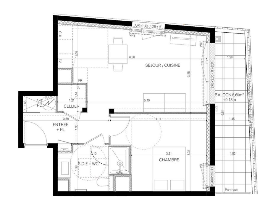 Ac3- vente appartement 
vitre
 1742344656