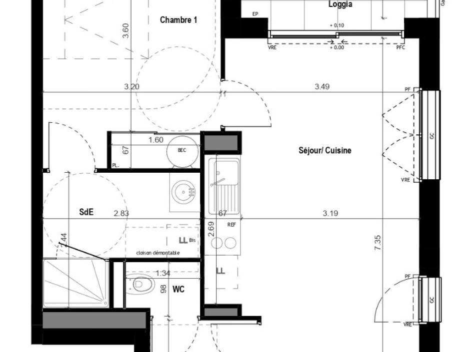Ac3- vente appartement 
vitre
 1745364855