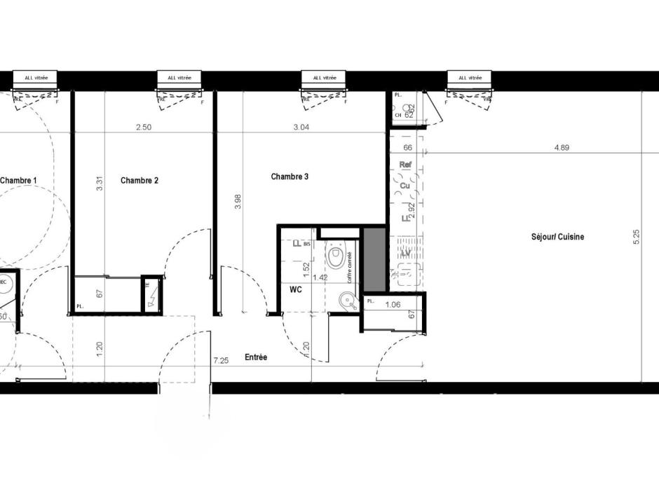Ac3- vente appartement 
vitre
 1752708654