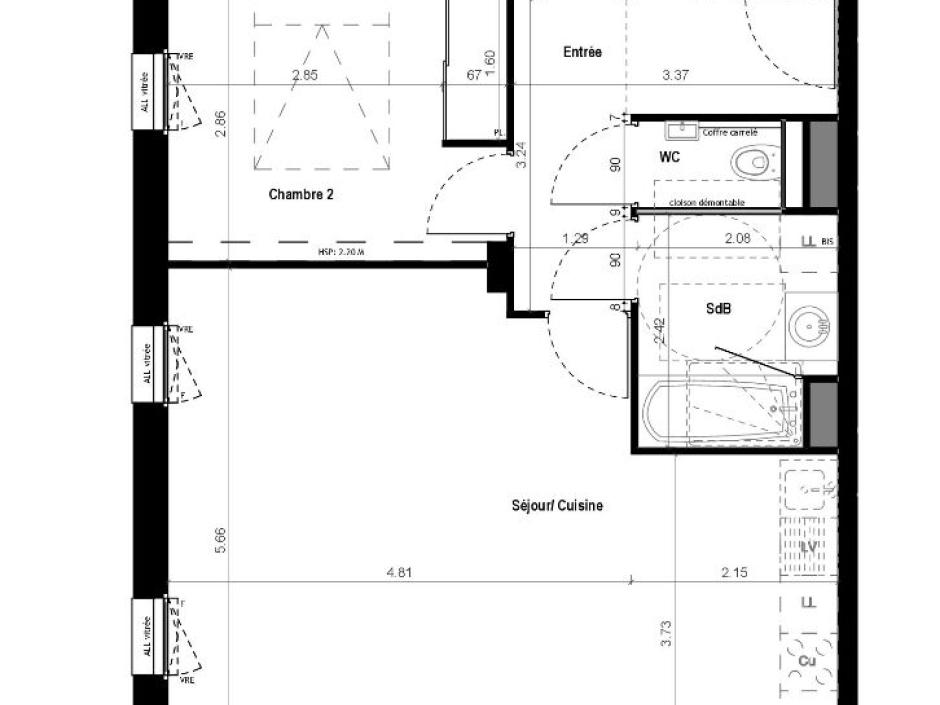 Ac3- vente appartement 
vitre
 1758065451