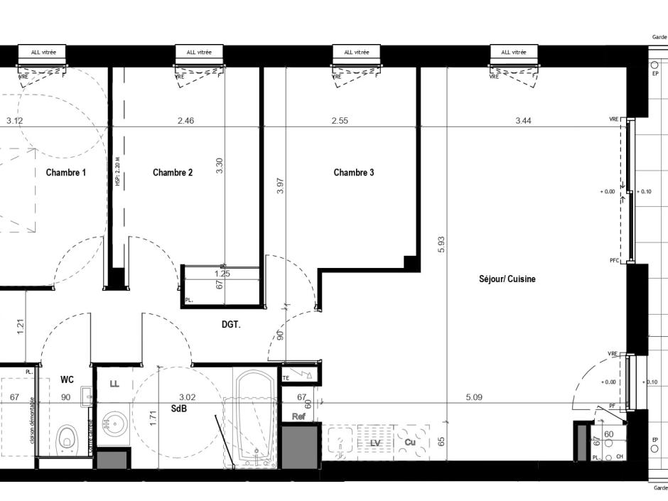 Ac3- vente appartement 
vitre
 1773793877